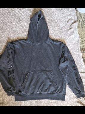 Mens Converse Charcoal Hooded Sweatshirt with Sleeve Flame Graphics